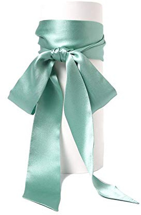 SWECOMZE Satin-Schärpe Gürtel Damen Hochzeit Bogen Band Schal Krawatte
