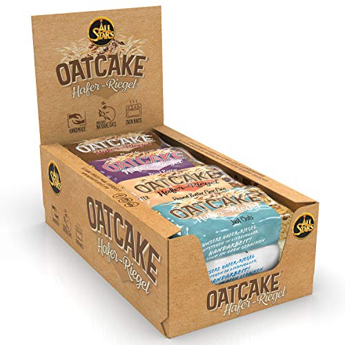 ALL STARS Oatcake Hafer-Riegel (Mix-Box, 12 x 80g) – Energy-Riegel mit Haferflocken & hochwertigen Kohlenhydraten – gebackener Oat Bar - soft & sättigend - idealer Mahlzeitenersatz