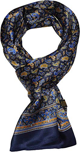UK_Stone Klassisch 100% Seide Paisley Blumen Polka Dot Doppelschicht Halstuch Herren Schal 10MM