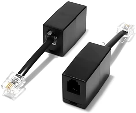 AmzPRO 2-pack RJ9 till RJ11-adapter, hona RJ9 (4P4C) uttag till hane RJ11 (6P4C) kontakt