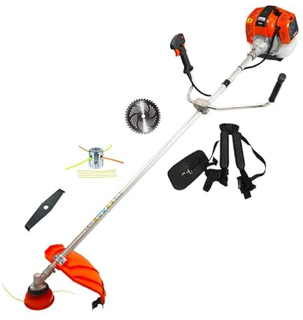 SAKAWA Desbrozadora Gasolina 48cc Barra Fija 28mm + Disco Vidia + Cabezal Aluminio + Disco Triturar