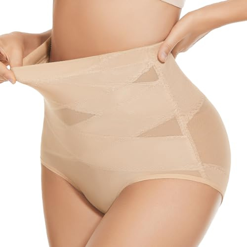 YADIFEN Body Shaper for Women Tummy Control Knickers High Waist Shapewear Slimming Underwear Breathable Butt Lifter Panties Cozy Control Briefs S Beige