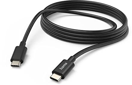 Hama Ladekabel, USB C auf USB C, 3m, Schnellladung | Handy Ladekabel schwarz, Datenkabel, USB Kabel, Handykabel, USB Typ C, USB-C, vergoldete Stecker, maximal kompatibel