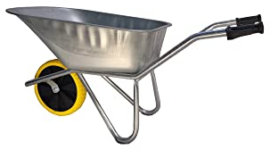 Kelberg Schubkarre Agro 130L – 1-Rad – verzinkte Stahlmulde – stabile BAU-Schubkarre – 200 kg Traglast – für Garten, Hof & Baustelle Rad PU Lite