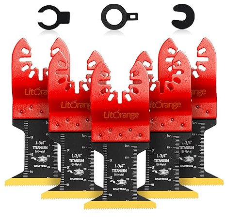 Litorange Titanium Oscillating Multi tool Blades, Universal Quick Release Saw Blades for Cutting Hard Materials Metal Nails Screws Wood and Plastic
