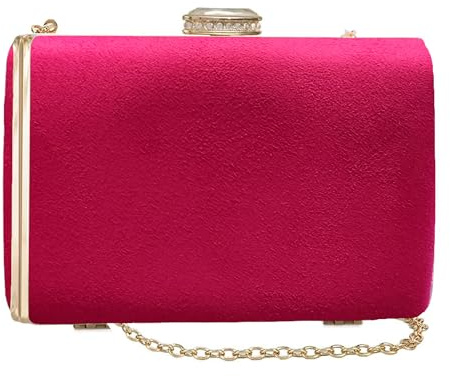 UShopUK Funda rígida de gamuza sintética para novia, graduación, boda, noche, fiesta, bolso de mano