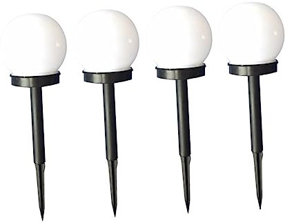 UPKOCH 4 Stück Solar-gehwegbeleuchtung Solarbetriebene Rasenleuchten Solarpanel-leuchten Dekorative Lampe Led-solarleuchten Für Den Garten Outdoor-dekor Die Blase Garten Licht Weiß