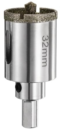 sourcing map Diamond Drill Bit Hole Saw 1-1/4(32mm) Tile Core Cutting Drilling Tool with Center Guiding Drill Bit for Glass Ceramic Marble Porcelain Tile Quartz Gemstone Aquariums