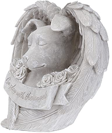 BESPORTBLE 1stück Resin Gedenkstatue Für Hunde Engel Grabstein Für Garten Erinnerungsstück Für Verstorbene Haustiere Liebevolle Gedenkfigur Für Innen Und Außenbereich