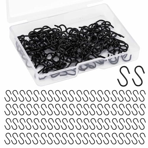 100pcs Small S Hooks for Hanging, Mini S Shaped Hook Stainless Steel S Shaped Hooks with Storage Box S Ornament Hooks for DIY Crafts Jewelry Key Chain Tags (Silver) S Shaped Hooks Small