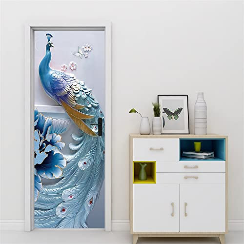 3D Türtapete Türaufkleber Selbstklebend 80x200 Türfolie Poster Fototapete Türbilder Türtattoos Wasserdichte Tür Stickers für Kinderzimmer Wohnzimmer Badezimmer Tiere