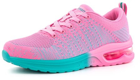 Hitmars Sportschuhe Damen Turnschuhe Laufschuhe Running Sneaker Sport Schuhe Frauen Straßenlaufschuhe Luftkissen Atmungsaktiv Gym Tennis Rosa 39