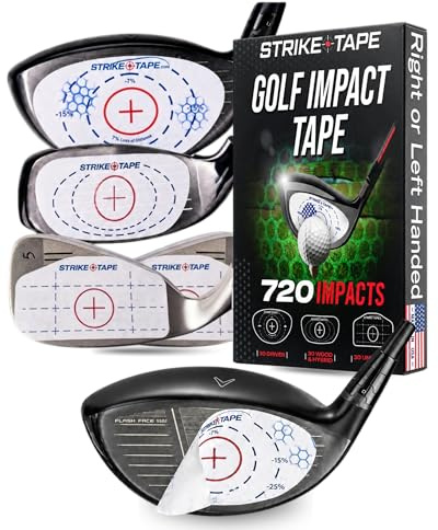 STRIKEPRO Strike-Tape Golf Club Impact Labels. Universal Club face Stickers, Drivers, hybrids, and Irons. All Impact Labels fit Left or Right Hand Clubs. Immediate Swing Analysis.
