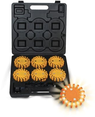 LEDWORK LOT DE 2 MALLETTE DE 6 BALISES DE SIGNALISATION LED RECHARGEABLE IP65 (2 pièces)