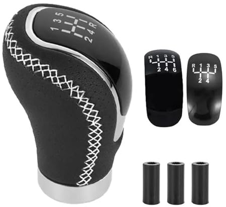 Pomo Palanca Cambios Perilla De Cambio Universal De 5/6 Velocidades Manija De Palanca De Cambios Palanca De Cambios Modificada Accesorios De Cuero para Automóvil Marchas Velocidad(Type B)