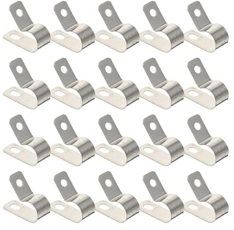 Homoyoyo 100 Pezzi Morsetti per Cavi Tipo R in Lega di Alluminio da 10 MM Clip per Fissaggio Cavi Elettrici e Luci a Stringa Morsetti Resistenti alla Corrosione per Montaggio su Pareti e