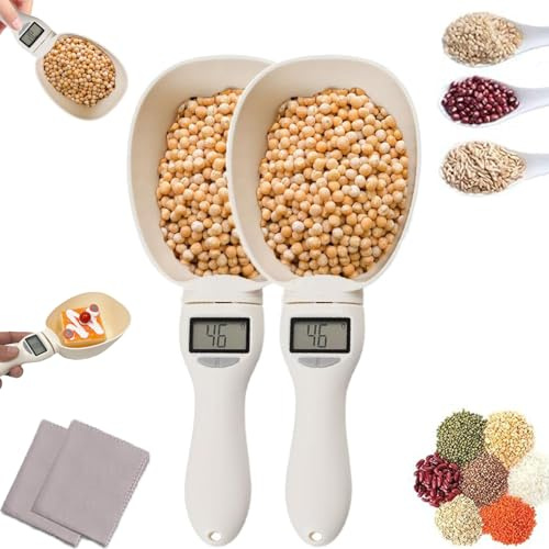 2025 New Electronic Measuring Spoon, Digital Measuring Spoons, Digital Food Measuring Scoop Scale - Electronic Kitchen Measuring Spoon Scale for Cooking Baking - Smart Adjustable Measure Cup (2Pcs)