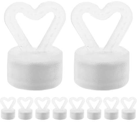 CAXUSD 10 pesas colgantes para globos: pesas en forma de corazón con base magnética - Soportes de anclaje para centros de mesa y globos de helio