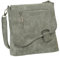 Geschenkset - Handtasche Schultertasche Umhängetasche Wildleder-Imitat Used Look mit Riegelverschluss Farbe grau
