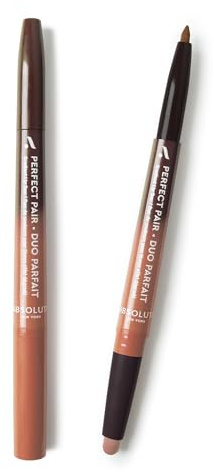 Absolute New York ALD06 Perfect Pair Lip Duo, Fuller and Poutier Lips, Deeper Shade For Lip Contouring, Satin Lipstick and Lip Liner