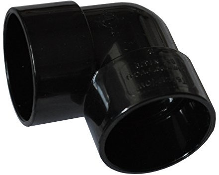 Solvent Black 50mm (56mm) Waste Pipe 90 Degree Knuckle Bend - Pack of 2