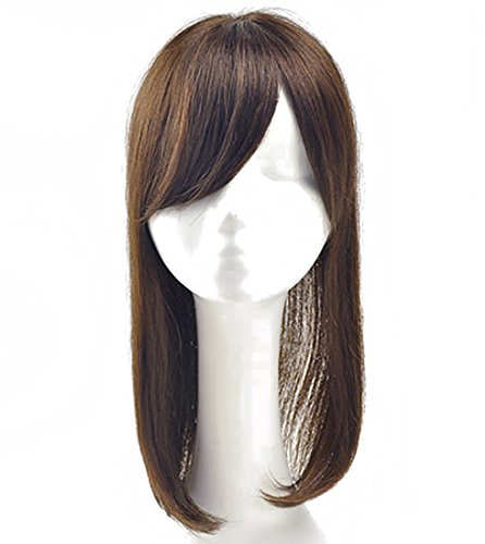 Clip-in-Haarteil aus Echthaar, mit Pony, für dünner werdendes Haar, 40,6 cm, Schwarz