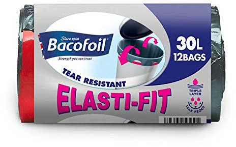 Baco Bacofoil Elasti-Fit 30Ltr Kitchen Liners [12 Bags] x 20
