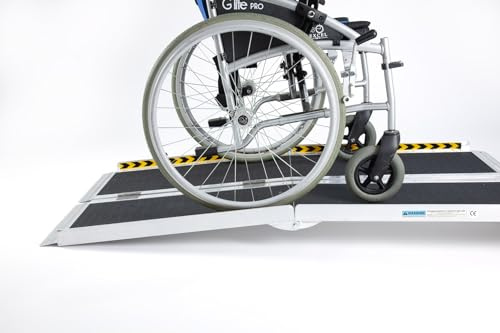 The Ramp People Wheelchair Ramp Multifold 4ft - 10ft (243cm/8ft) | Split in Half, Easy to Carry | 270kg Capacity | Portable Folding Aluminium Access Ramp for Steps Doorways Shops & Homes