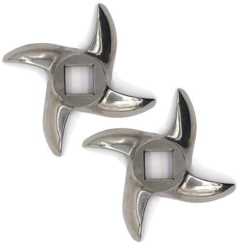 2 Pcs #12 Meat Grinder Blade Stainless Steel Knife Cutter Replacement for Grinders, Please check the size and shape