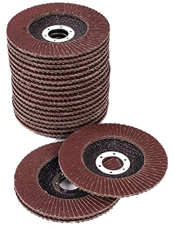 20 dischi lamellari da 115 mm, grana 80, dischi abrasivi industriali di alta qualità, in ossido di alluminio, abrasivi, dischi abrasivi in acciaio inox, per lucidatura del legno, confezione da 20