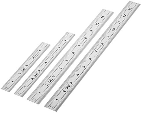 Mr. Pen- Machinist Ruler, 4 Pack, (6, 8, 12, 14 Inch), Stainless Steel Metric & Imperial, Precision Measuring Tool, 1/64, 1/32, 0.5 mm Graduation for Engineering, Carpentry, Drafting, Office, School
