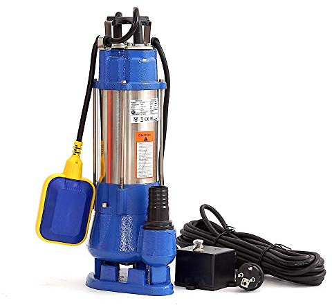 370W Fäkalienpumpe Schmutzwasserpumpe Tauchpumpe Abwasserpumpe mit Schneidwerk + Trockenlaufschutz + Überspannungsschutz