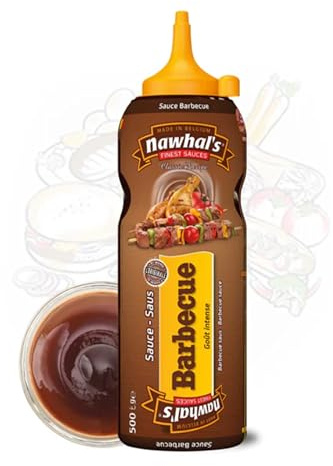 Nawhal’s Sauce Barbecue 500 Ml - Sauce smoky, idéale pour vos préparations chaudes ou froides - S’utilise en sauce ou marinade - Riche en goût fumé et texture savoureuse