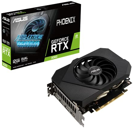 ASUS Phoenix GeForce RTX 3060 V2 Scheda Grafica, 12 GB GDDR6, PCIe 4.0, 1 HDMI 2.1, 3 DisplayPort 1.4a, Due Ventole Axial-Tech, PSU Consigliata 650W, Supporta Fino a 4 Monitor, GPU Tweak II, Nero