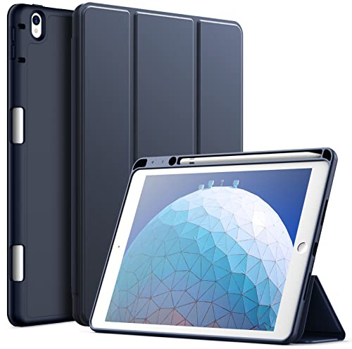 JETech Funda para iPad Air 3 (10,5 Pulgadas 2019, 3ª Generación) y iPad Pro 10,5 con Portalápiz, Delgada Tableta Cover Carcasa con Parte Posterior de TPU Suave (Marino)