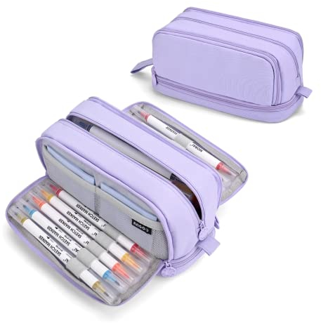 Sciphylia Astuccio Astuccio Grande Capacità Astucci Bambini Ragazzo con 4 Scomparti Materiale Scolastico Stazionario Ufficio Trucco Borsa Astucci per Università Studente Donna Uomo, Viola