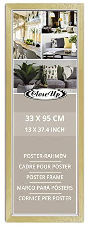 Close Up Cadre pour poster 33 x 95 cm, hêtre clair, cadre pour posters long-train, vitre en PVC (incassable), largeur de profil 30 mm