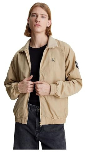 Calvin Klein Jeans Cazadora sin Relleno para Hombre Unpadded Harrington Cazadora de Entretiempo, Beige (Travertine), M