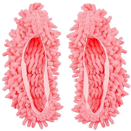 GLADFRESIT - 2 pantuflas de microfibra para fregona, lavables, limpiador de piso para baño, cocina, limpieza de casa (rosa)