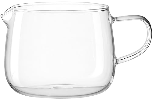 LEONARDO Tè per Te Milchkännchen - Aus Borosilikatglas, mit Henkel und Ausguss - Handarbeit - Höhe 7 cm, Ø 9,7 cm -Inhalt 350 ml - Spülmaschinenfest - 1 Milchkanne transparent, 077391