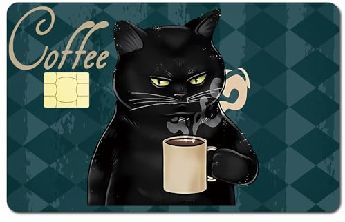 CREATCABIN 4 Stück Kartenhüllen-Aufkleber,Schwarze Katze,Debit Kreditkarten-Skins,Blumen Abdecken,Personalisierende Bankkarten,Schützende,Abnehmbare Folie,Keine Blasen,Für Bankkarten,186x137mm,Grün