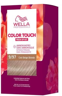 Wella Professionals Color Touch demi-permanente Haarfarbe ohne Ammoniak – Haarfärbemittel mit bis zu 50 % Grauhaar-Abdeckung – Ansatz-Kit inkl. Haarmaske – 9/97 Cool Beige Blonde (130 ml)