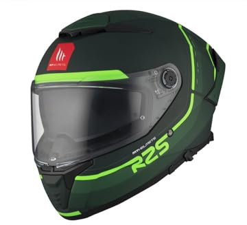 MT HELMETS MT FF118SV Thunder 4 SV R25 C6 Integralhelm, Grün/Mattschwarz, mit Sonnenbrille, T-XS, zugelassen