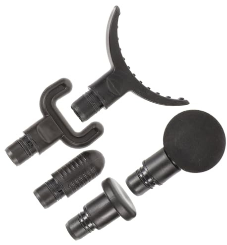 Massageaufsatz für Massagegerät Schwarz Kunststoff | Adapter für Sportmassagegerät, Runde und U-form, 5 Stück für Körpermassage
