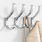 jockcaras 4 ganchos de pared para taladrar percheros modernos para taladrar con tornillos invisibles, para chaquetas, abrigos, gorras, bufandas, toallas y bolsos, color plateado