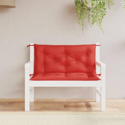 LAPOOH Gartenbank-Auflagen 2 STK. Rot 100x50x7 cm Oxford-Gewebe, Terrassenmöbel, Wetterfeste Bank, Outdoor Bank, Parkbank, Garten Banken, Deko Bank, Gartenmöbel - 361665