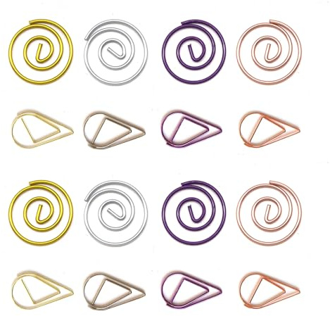 Hesena 320 Pcs Cute Paper Clips Set, 160 Pcs Round & 160 Pcs Teardrop Shape Paper Clipss, for Office and Home (Circular+Droplet)