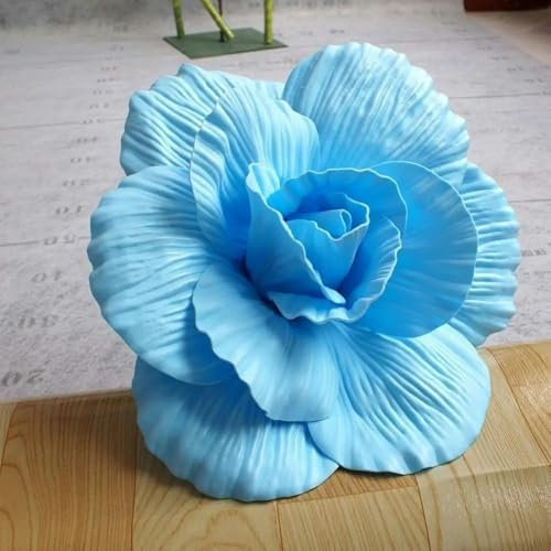 ZFISH 30 cm riesige PE-Schaumrose, künstliche Blumen, Zweig, Hochzeitshintergrund, Dekoration, Pfingstrose, Gartenwand, Straße, Bühne, Party-Zubehör, blau, A