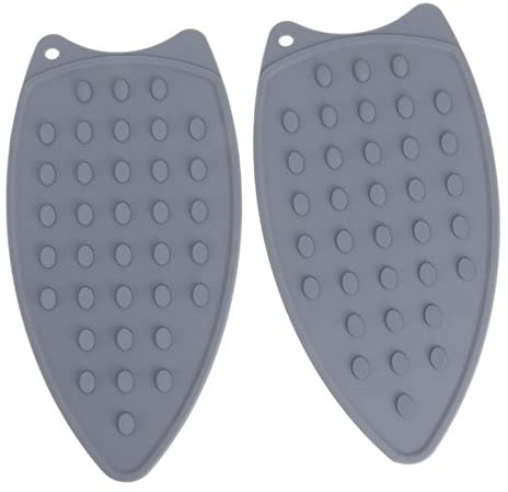 Natudeco 2 pcs Ironing Board Rest Pad Ironing Pad Pressing Mat Silicone Non Slip Iron Rest Pads​ Impact for Home Professional (Grey)