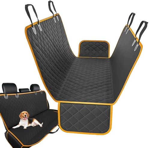 Auto Hundedecke für Rücksitz | Plüsch Haustier Sitzschutz | Hunde-Automatte mit Rücksitzverlängerung | Wasserdichter Autositzschoner | Vielseitiger Autositzbezug ideal für Hunde und Welpen auf